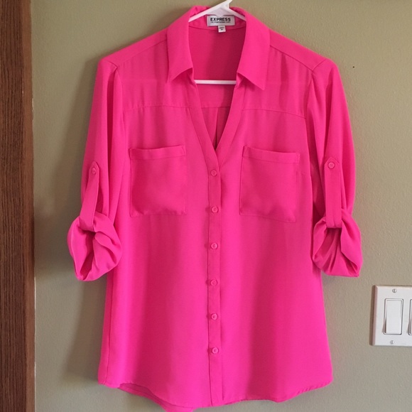 Express Tops - EXPRESS portfino hot pink top